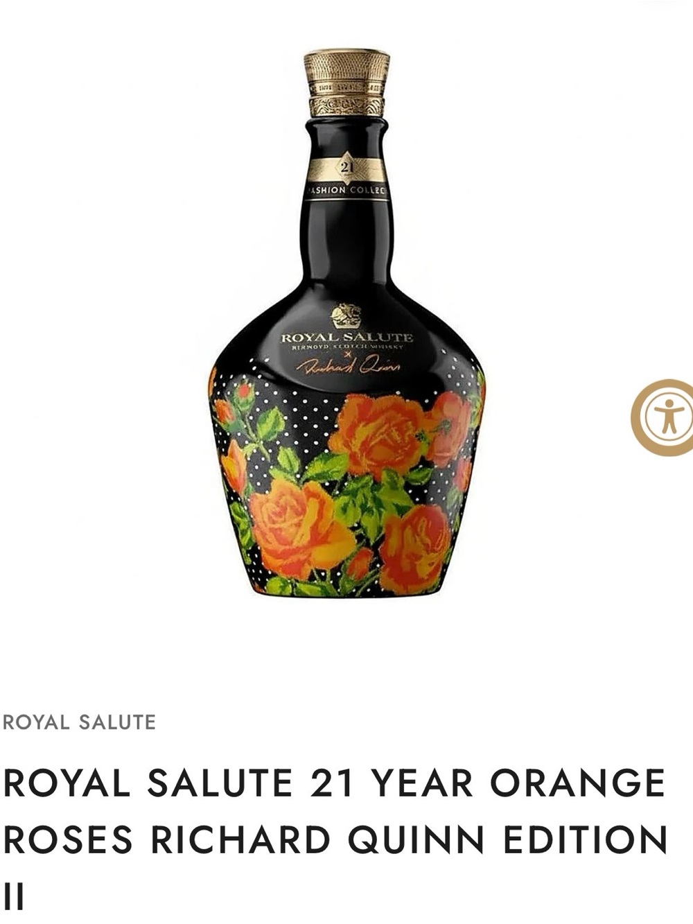 Empty Bottle of Royal Salute 21 Year Limited Edition Orange Roses EMPTY BOTTLE